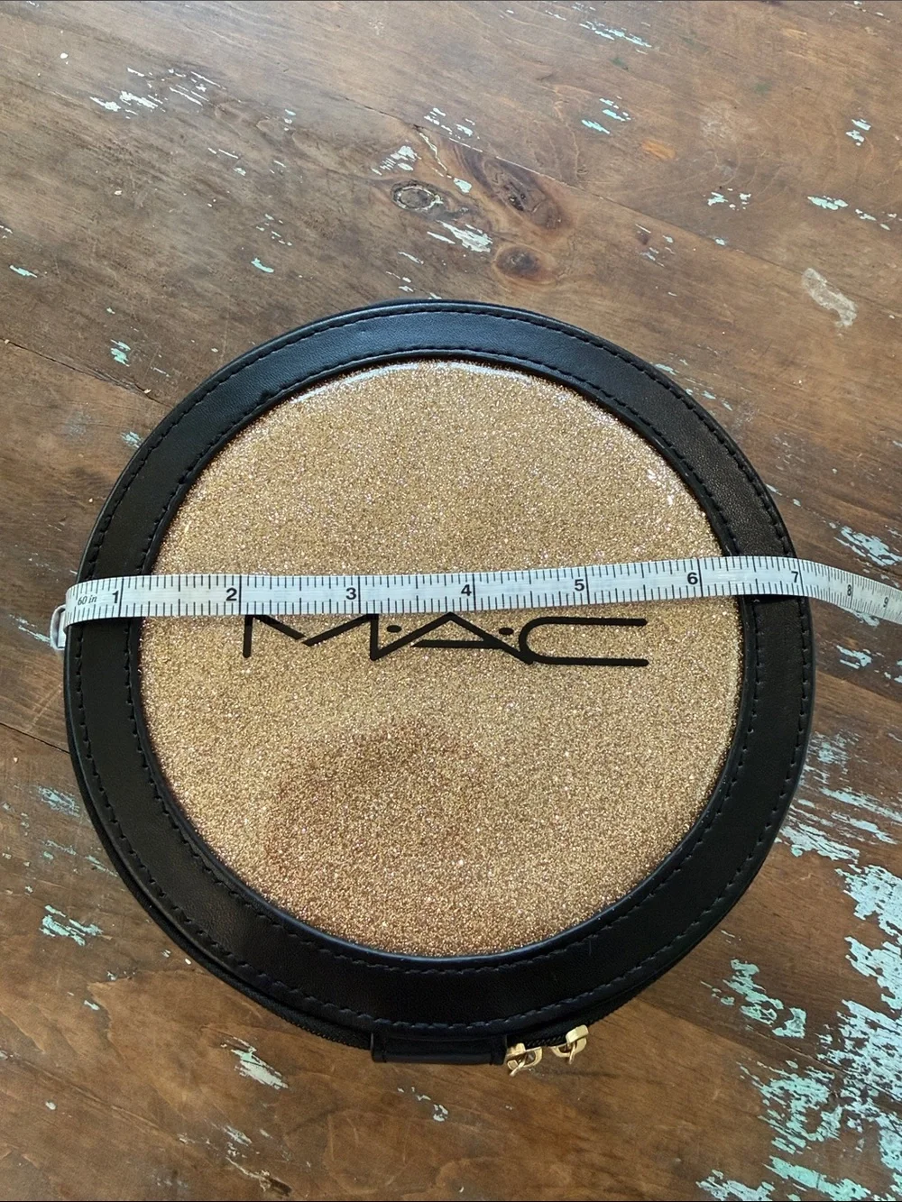 MAC Cosmetics Black and Gold Round Makeup Case